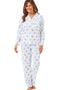 Marlon Champagne Floral Pure Cotton Jersey Revere Collar Pyjama